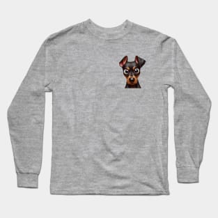 Small Version - Lovable Doberman Pinscher Sketch Long Sleeve T-Shirt